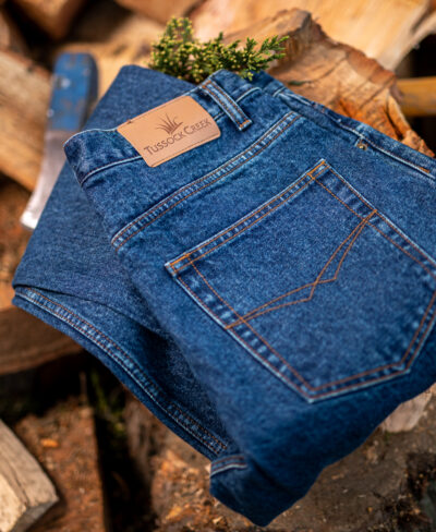 Dickies: Regular Straight Fit 6-Pocket Denim Jeans (Heritage Tinted Khaki)  - Stevens Creek Surplus